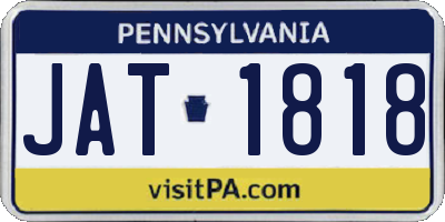 PA license plate JAT1818