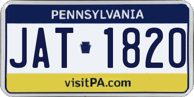 PA license plate JAT1820