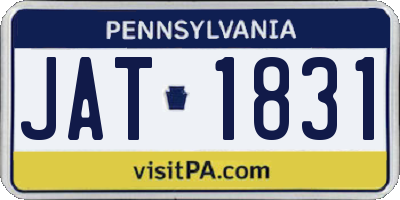 PA license plate JAT1831