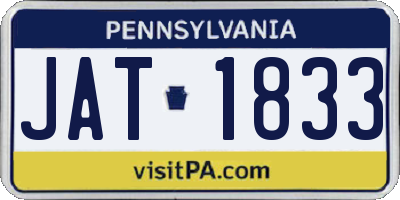 PA license plate JAT1833