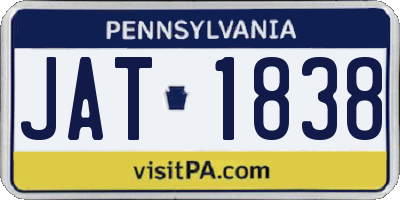 PA license plate JAT1838