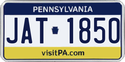 PA license plate JAT1850