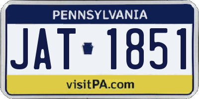 PA license plate JAT1851