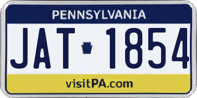 PA license plate JAT1854