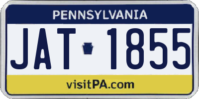 PA license plate JAT1855