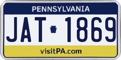 PA license plate JAT1869