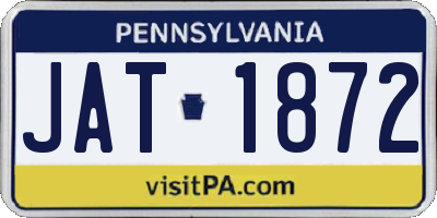 PA license plate JAT1872