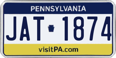 PA license plate JAT1874