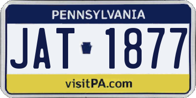 PA license plate JAT1877