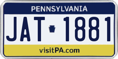 PA license plate JAT1881