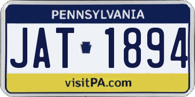 PA license plate JAT1894