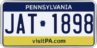 PA license plate JAT1898