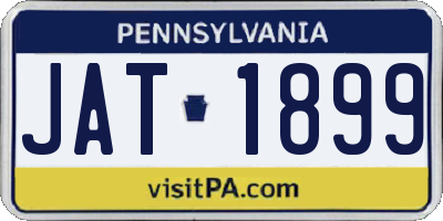 PA license plate JAT1899