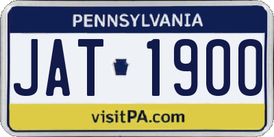 PA license plate JAT1900