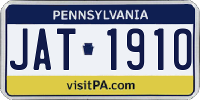 PA license plate JAT1910