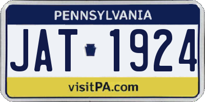 PA license plate JAT1924