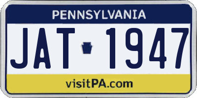 PA license plate JAT1947