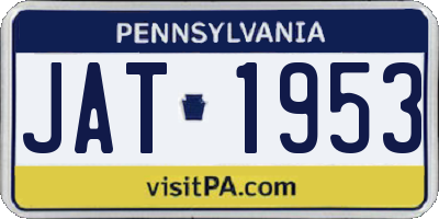 PA license plate JAT1953