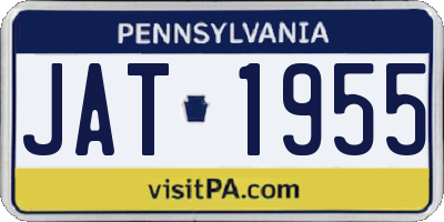 PA license plate JAT1955