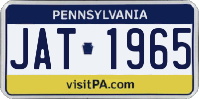 PA license plate JAT1965