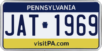 PA license plate JAT1969