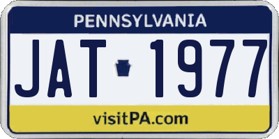 PA license plate JAT1977