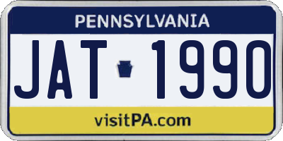 PA license plate JAT1990