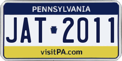 PA license plate JAT2011