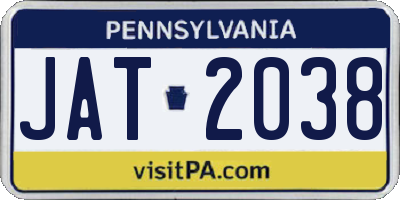 PA license plate JAT2038