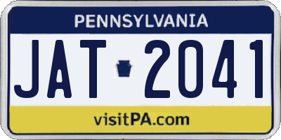 PA license plate JAT2041