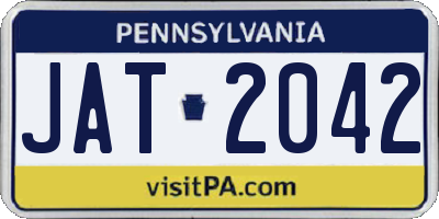 PA license plate JAT2042