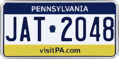 PA license plate JAT2048