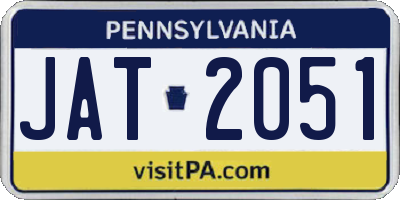 PA license plate JAT2051