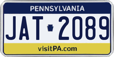 PA license plate JAT2089