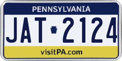 PA license plate JAT2124