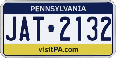 PA license plate JAT2132