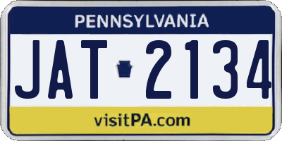 PA license plate JAT2134