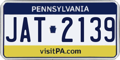 PA license plate JAT2139