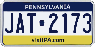 PA license plate JAT2173