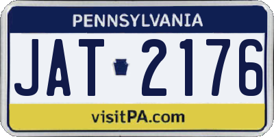PA license plate JAT2176