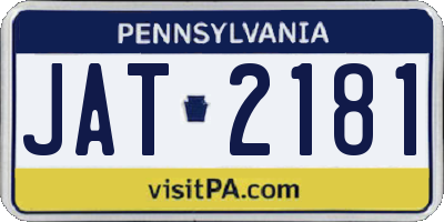 PA license plate JAT2181