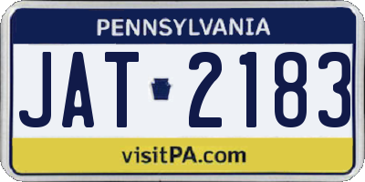 PA license plate JAT2183