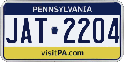 PA license plate JAT2204