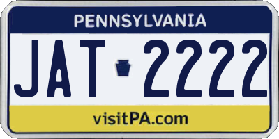 PA license plate JAT2222