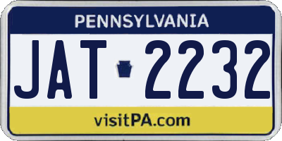 PA license plate JAT2232