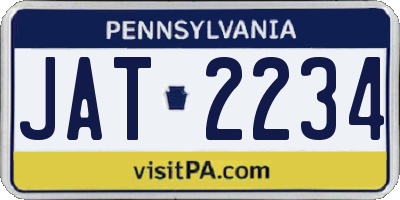 PA license plate JAT2234