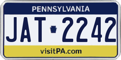PA license plate JAT2242