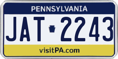 PA license plate JAT2243
