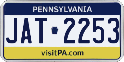 PA license plate JAT2253
