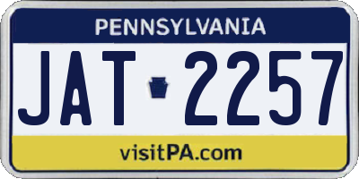 PA license plate JAT2257
